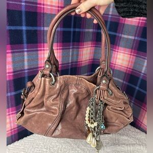 Juicy Couture Vintage Brown Leather Hobo Shoulder Bag